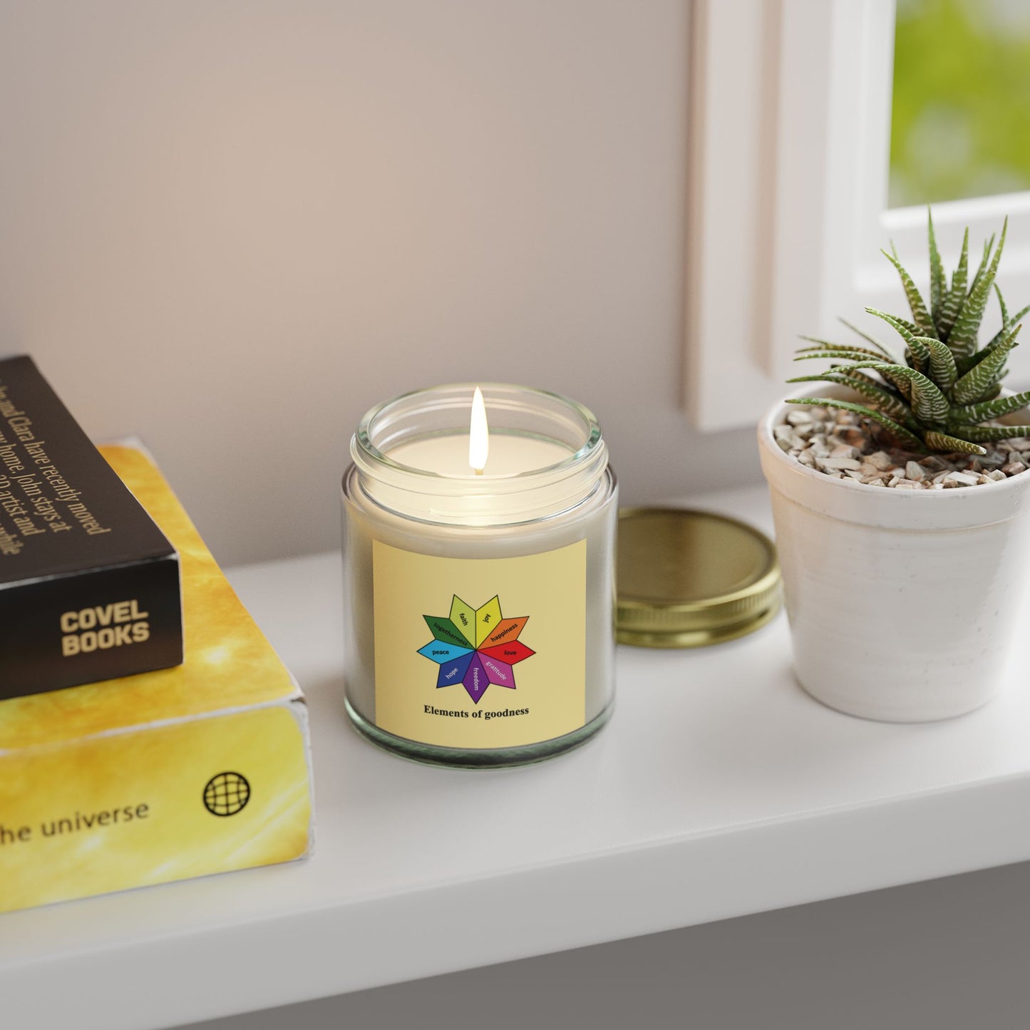 Scented Coconut-Apricot Wax Candle - Elements of Goodness