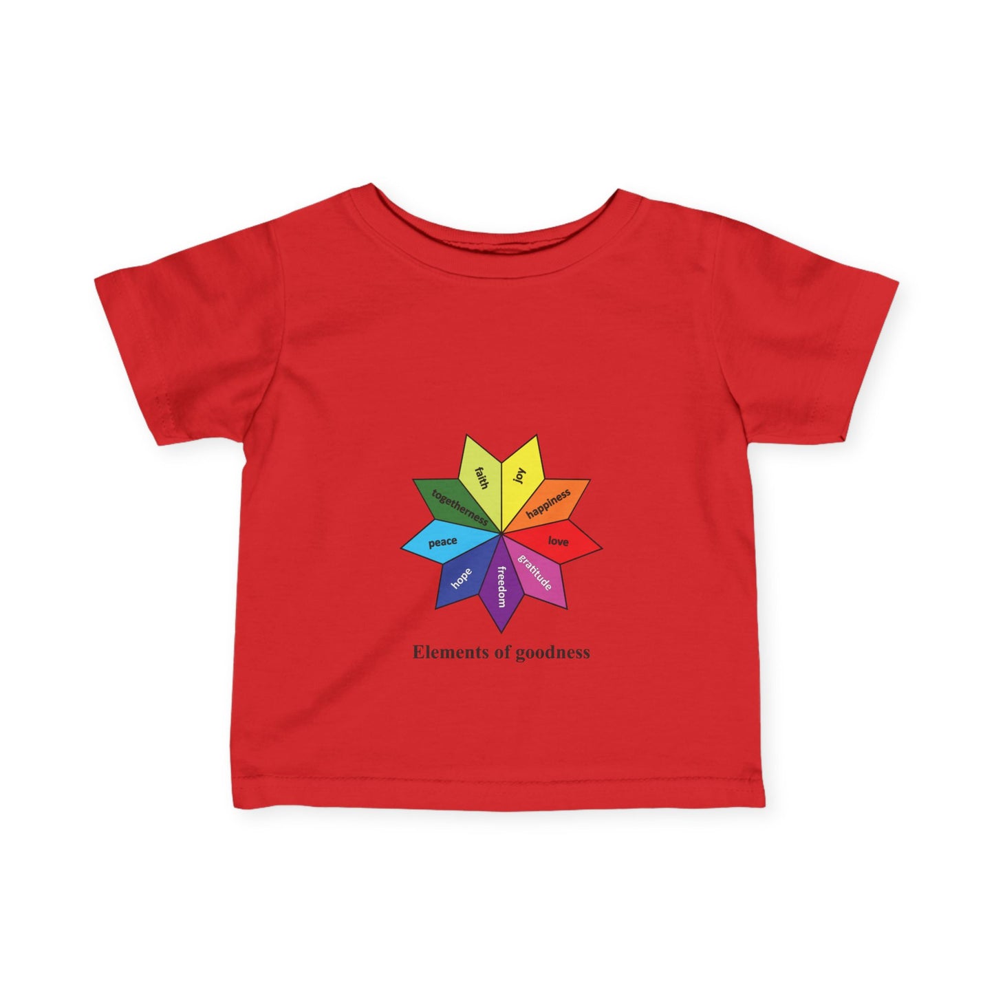 Infant Fine Jersey Tee - Elements of Goodness - Peace, Love, Happiness etc.
