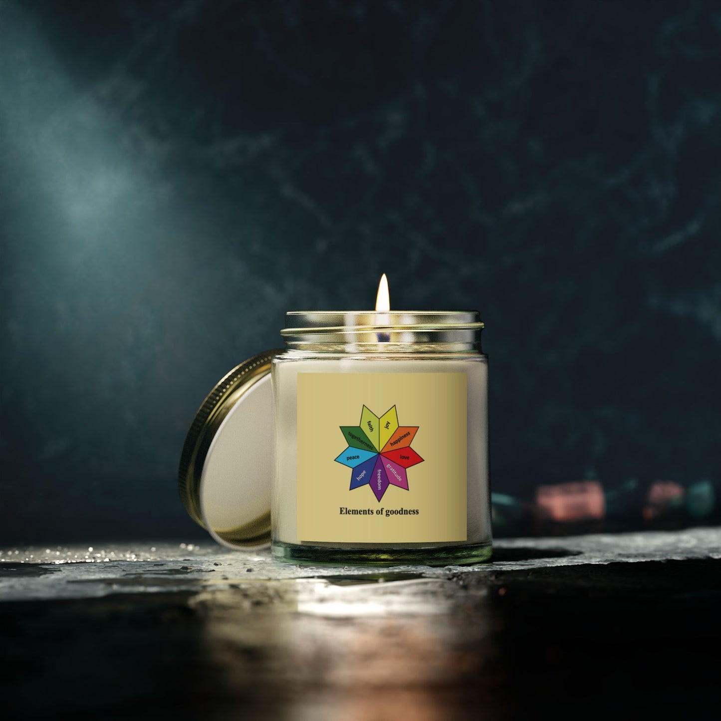 Scented Coconut-Apricot Wax Candle - Elements of Goodness