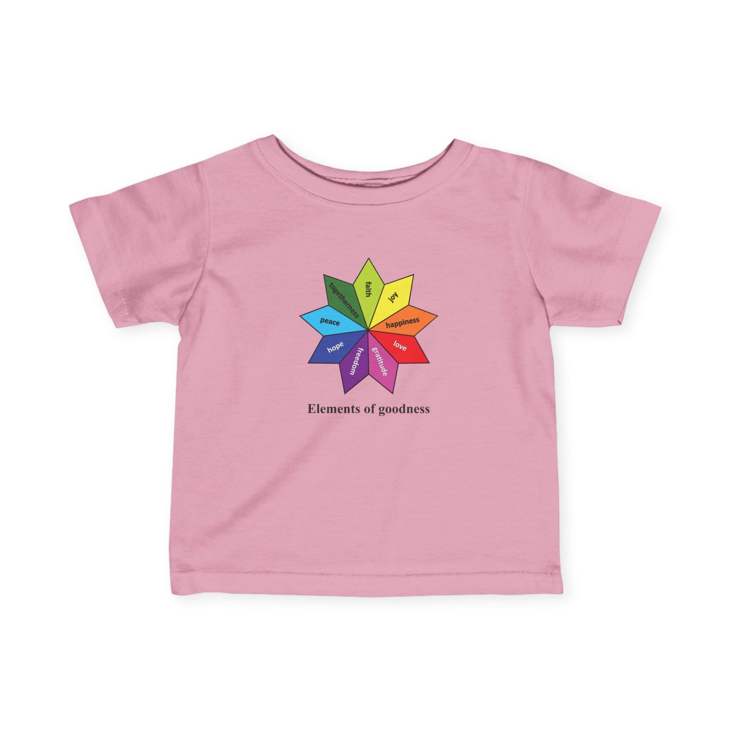 Infant Fine Jersey Tee - Elements of Goodness - Peace, Love, Happiness etc.