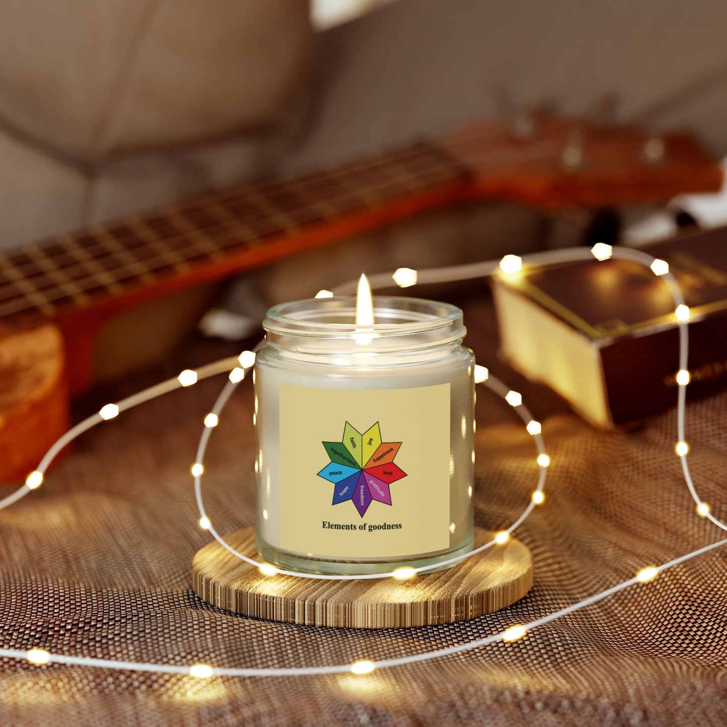 Scented Coconut-Apricot Wax Candle - Elements of Goodness