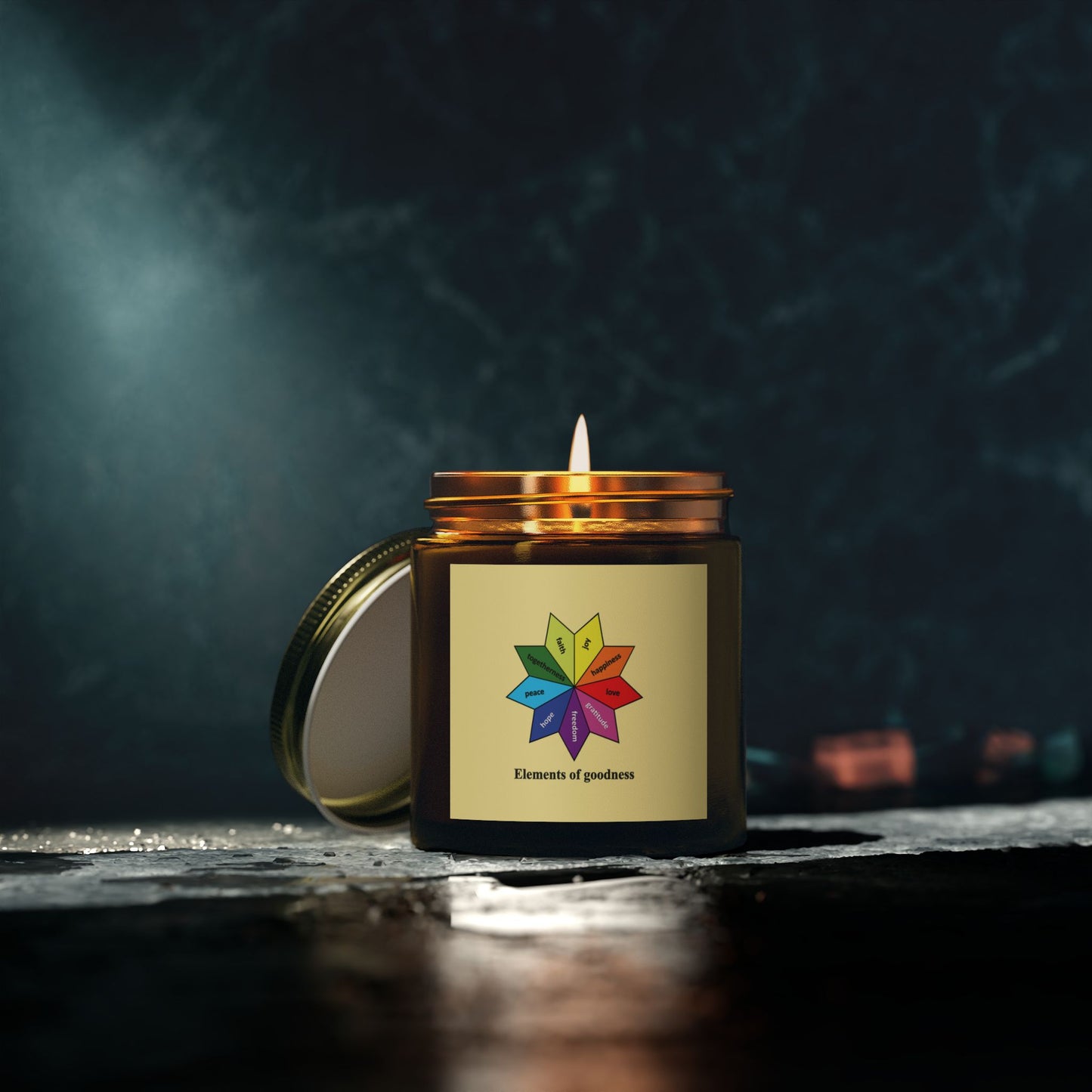 Scented Coconut-Apricot Wax Candle - Elements of Goodness