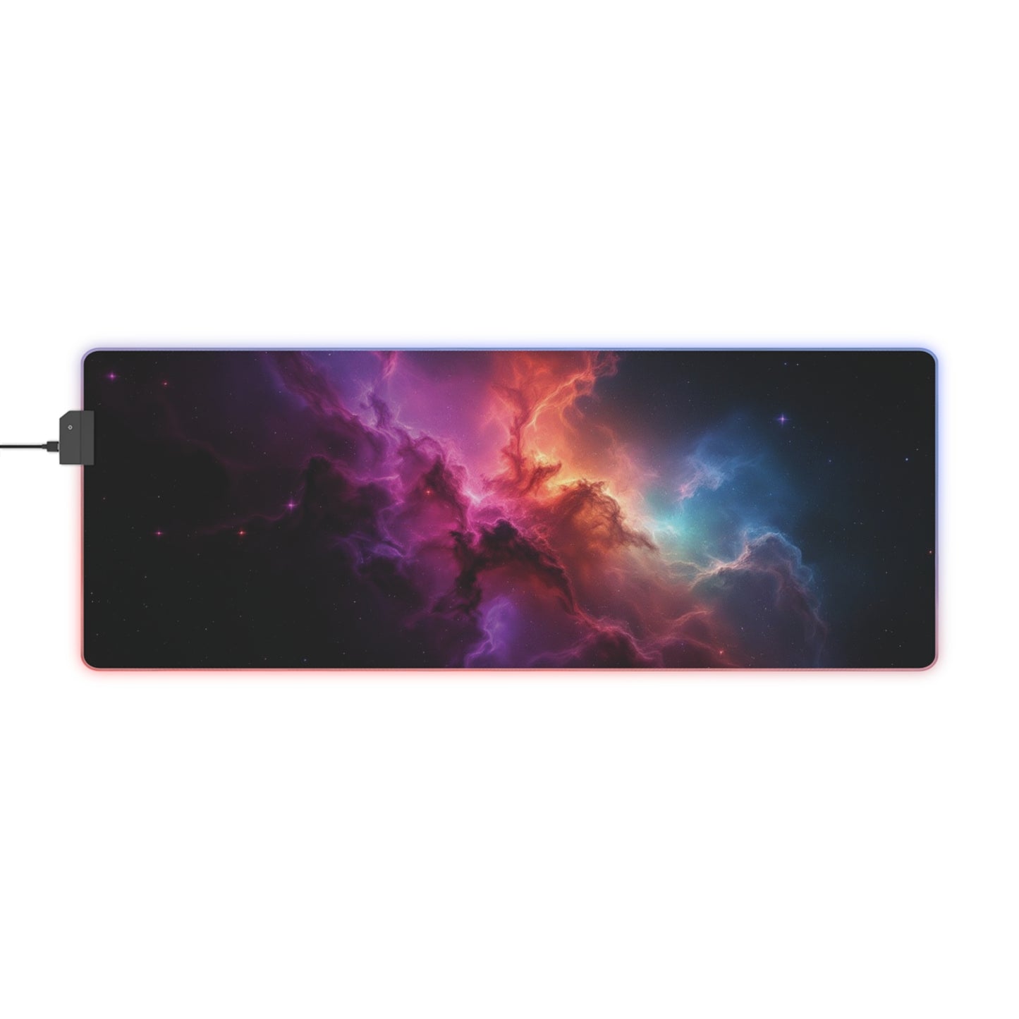 LED Gaming Mouse Pad - Cosmic Nebula Design with RGB Lighting