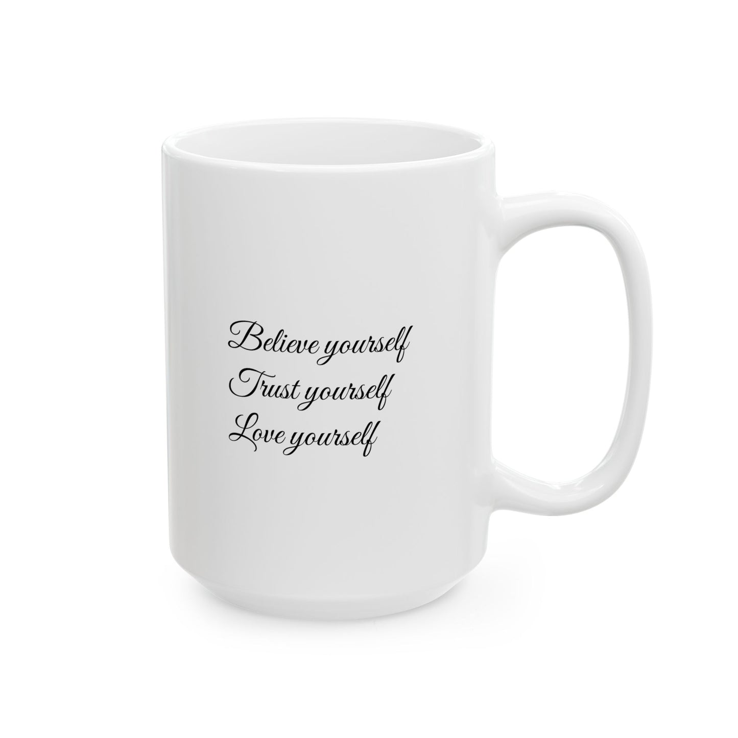 White Ceramic Wellness Mug – Elements of Goodness with empowering phrases
