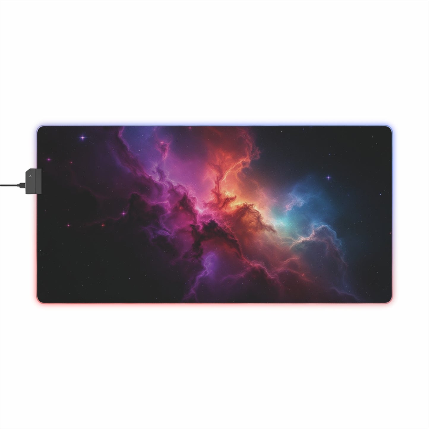 LED Gaming Mouse Pad - Cosmic Nebula Design with RGB Lighting