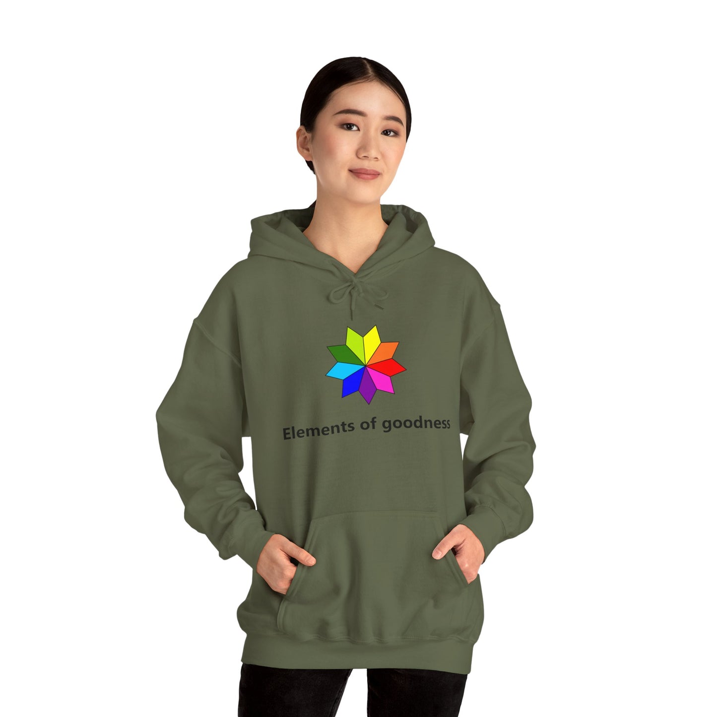 Colorful Inspirational Hoodie - "Elements of Goodness" & "Shape Your Mind, Shape Your Future"