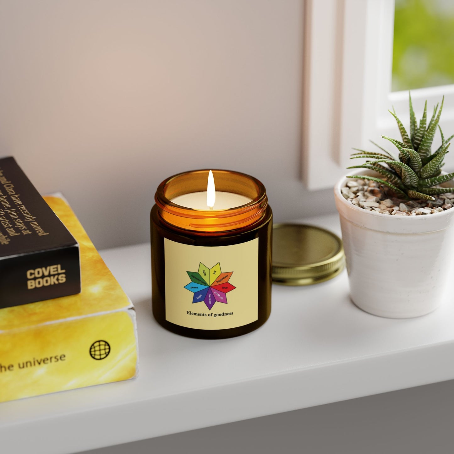 Scented Coconut-Apricot Wax Candle - Elements of Goodness