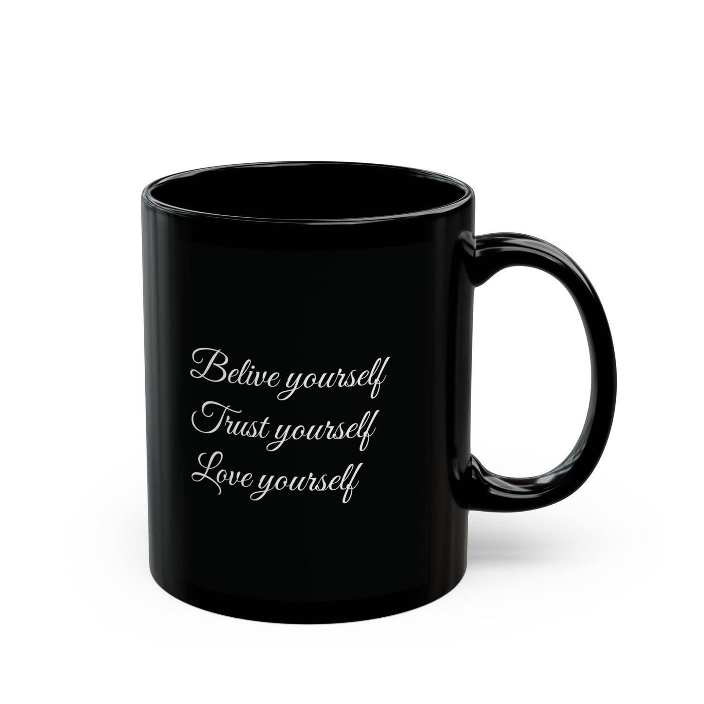Black Ceramic Wellness Mug - Elements of Goodness with empowering phrases