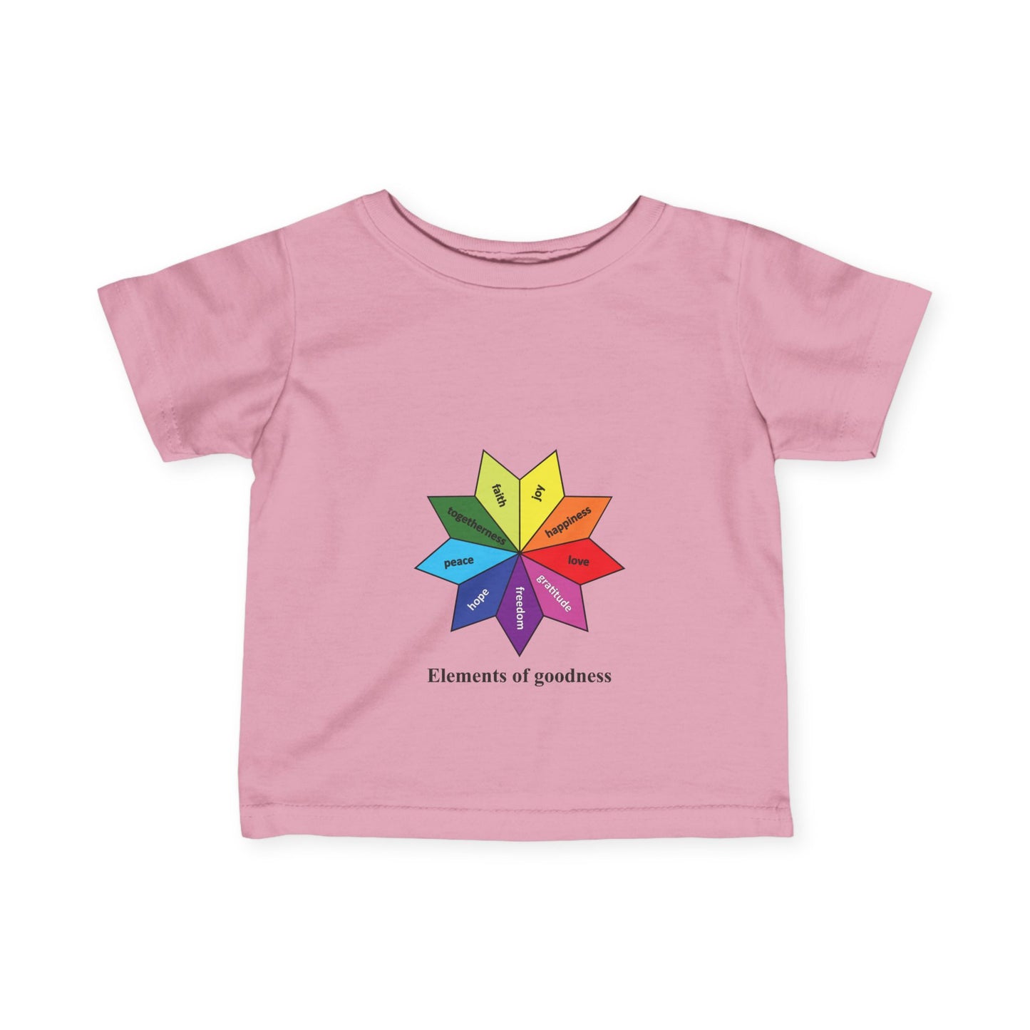 Infant Fine Jersey Tee - Elements of Goodness - Peace, Love, Happiness etc.
