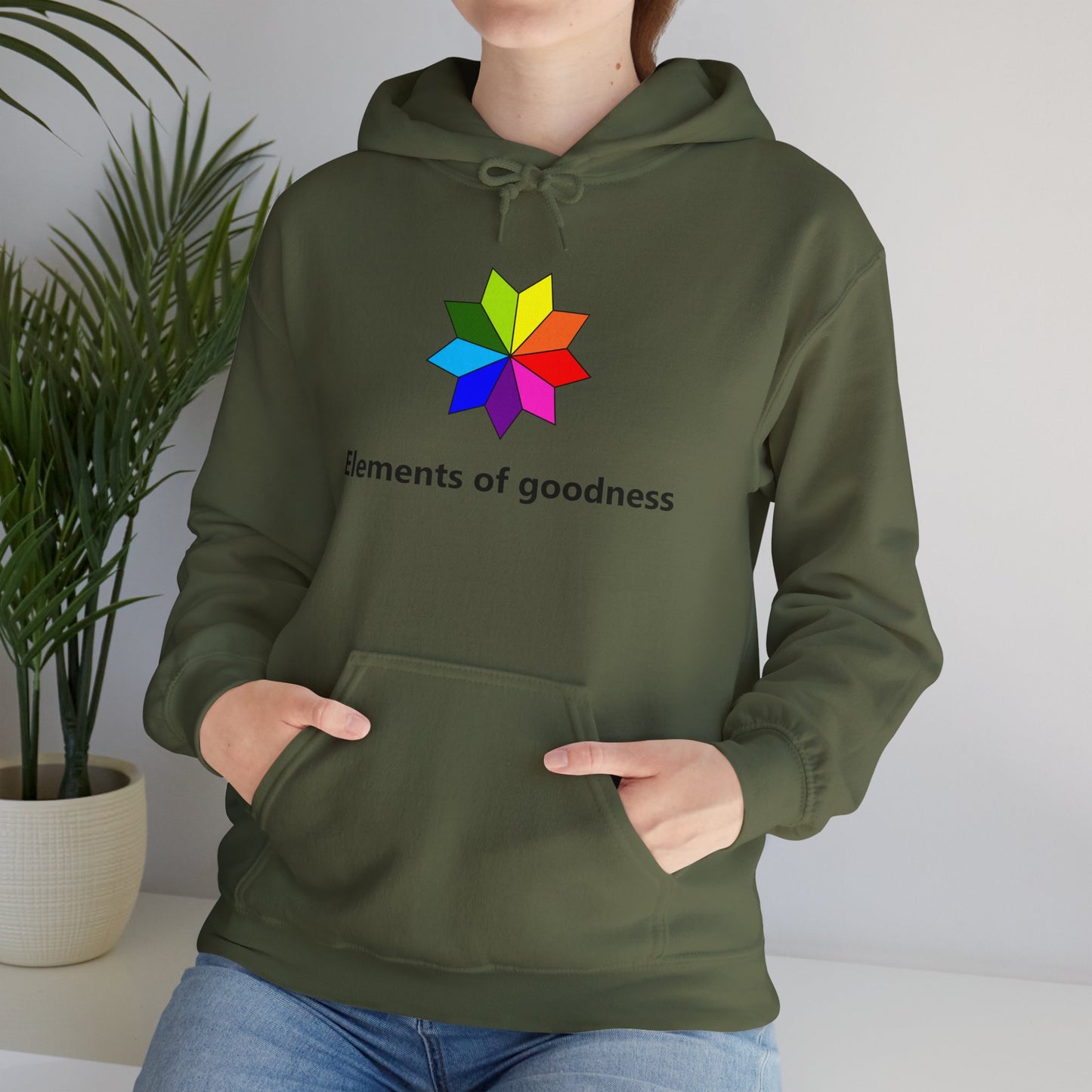 Colorful Inspirational Hoodie - "Elements of Goodness" & "Shape Your Mind, Shape Your Future"
