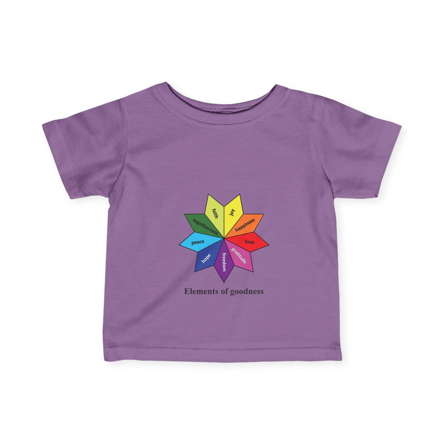 Infant Fine Jersey Tee - Elements of Goodness - Peace, Love, Happiness etc.