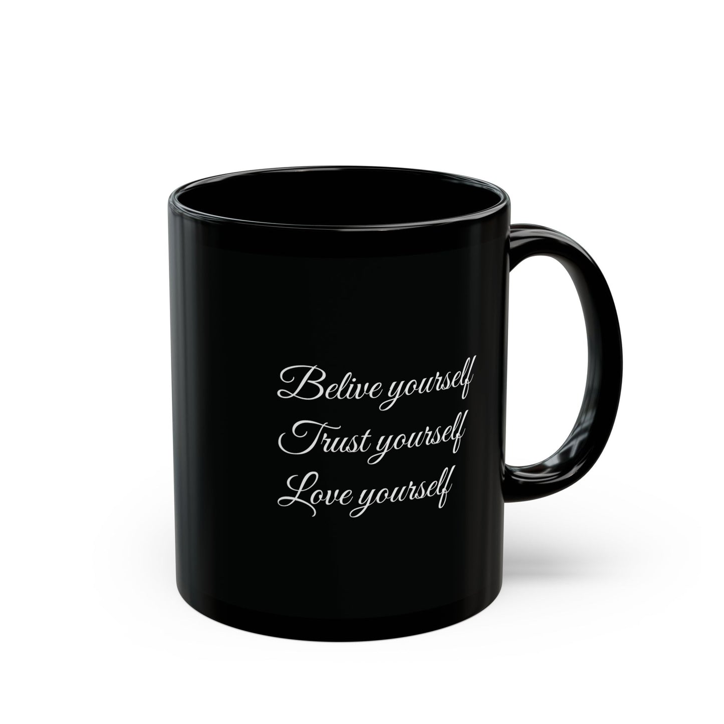 Black Ceramic Wellness Mug - Elements of Goodness with empowering phrases