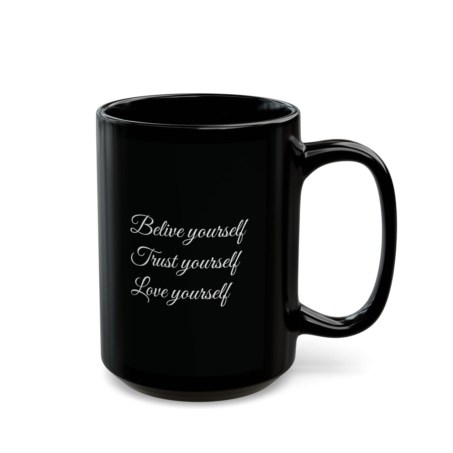 Black Ceramic Wellness Mug - Elements of Goodness with empowering phrases