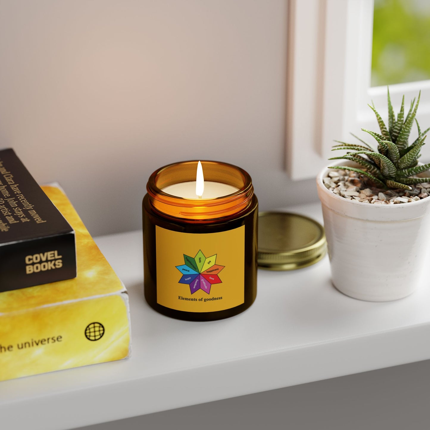 #9.0 Scented Coconut-Apricot Wax Candle - Elements of Goodness