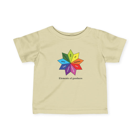 Infant Fine Jersey Tee - Elements of Goodness - Peace, Love, Happiness etc.